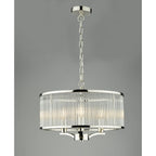EVE0338 Eveyln 3 Light Pendant Polished Nickel Glass
