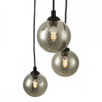 FED0522-01 Federico 5 Light Cluster Pendant Black Smoked Glass