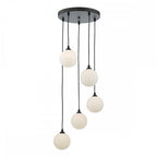 FED0522-02 Federico 5 Light Cluster Pendant Black Opal Glass