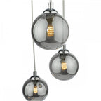 FED0550-01 Federico 5 Light Cluster Pendant Polished Chrome Smoked Glass
