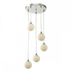 FED0550-02 Federico 5 Light Cluster Pendant Polished Chrome Opal Glass