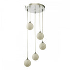 FED0550-02 Federico 5 Light Cluster Pendant Polished Chrome Opal Glass