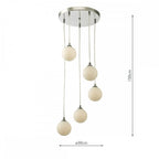 FED0550-02 Federico 5 Light Cluster Pendant Polished Chrome Opal Glass