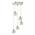 FED0550-09 Federico 5 Light Cluster Pendant Polished Chrome Clear/Wire Glass