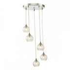 FED0550-09 Federico 5 Light Cluster Pendant Polished Chrome Clear/Wire Glass