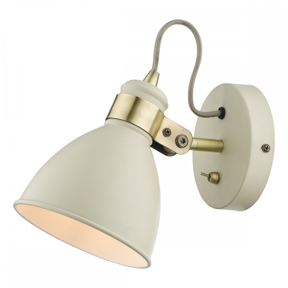 FRE0733 Frederick Single Wall Light Cream Antique Brass