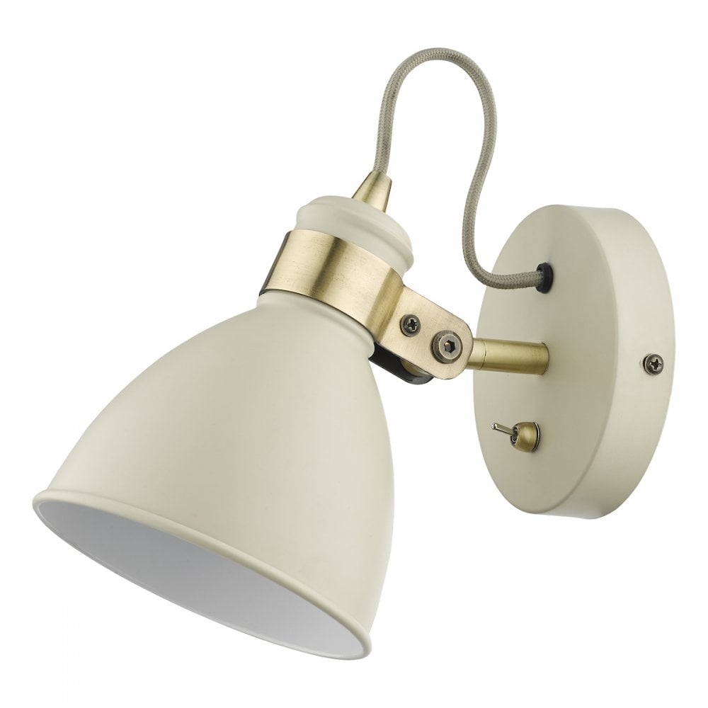 FRE0733 Frederick Single Wall Light Cream Antique Brass