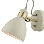 FRE0733 Frederick Single Wall Light Cream Antique Brass