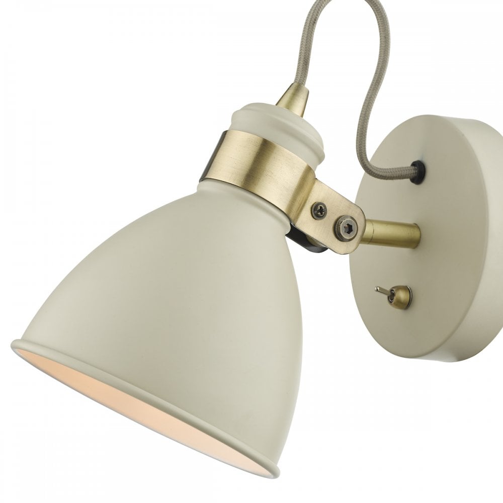 FRE0733 Frederick Single Wall Light Cream Antique Brass