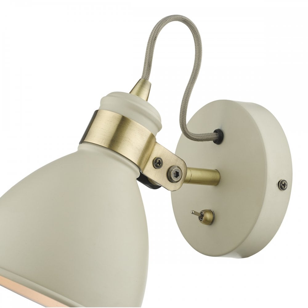 FRE0733 Frederick Single Wall Light Cream Antique Brass