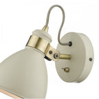 FRE0733 Frederick Single Wall Light Cream Antique Brass