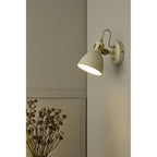 FRE0733 Frederick Single Wall Light Cream Antique Brass