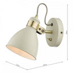 FRE0733 Frederick Single Wall Light Cream Antique Brass