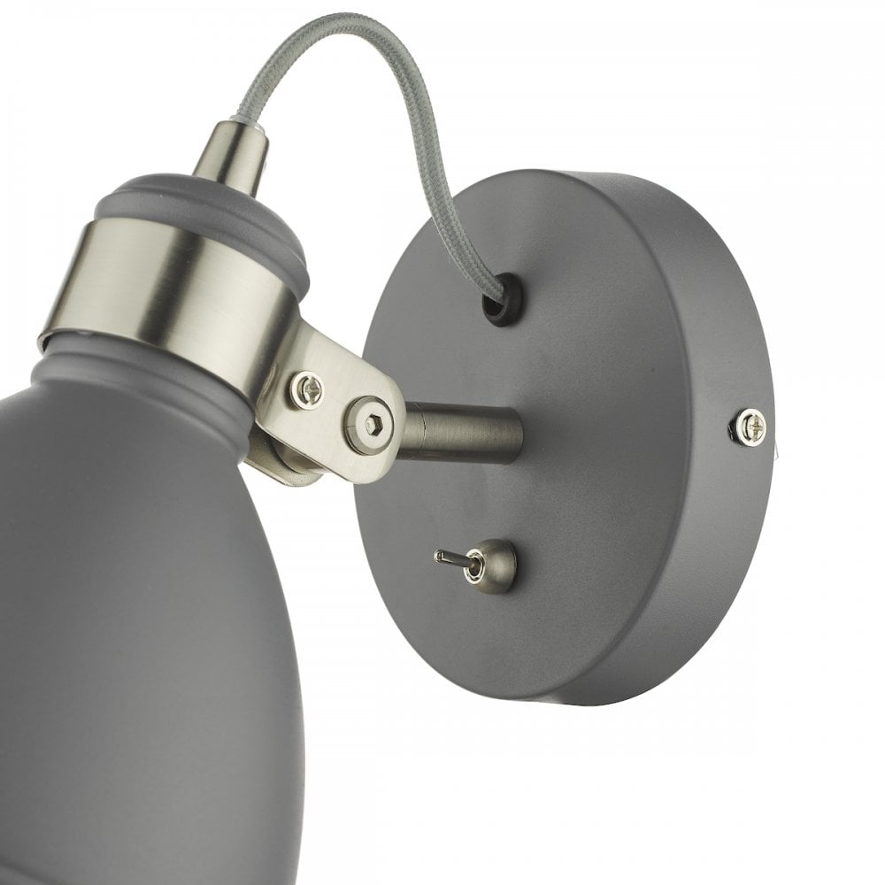 FRE0737 Frederick Single Wall Light Dark Grey Satin Chrome (S)