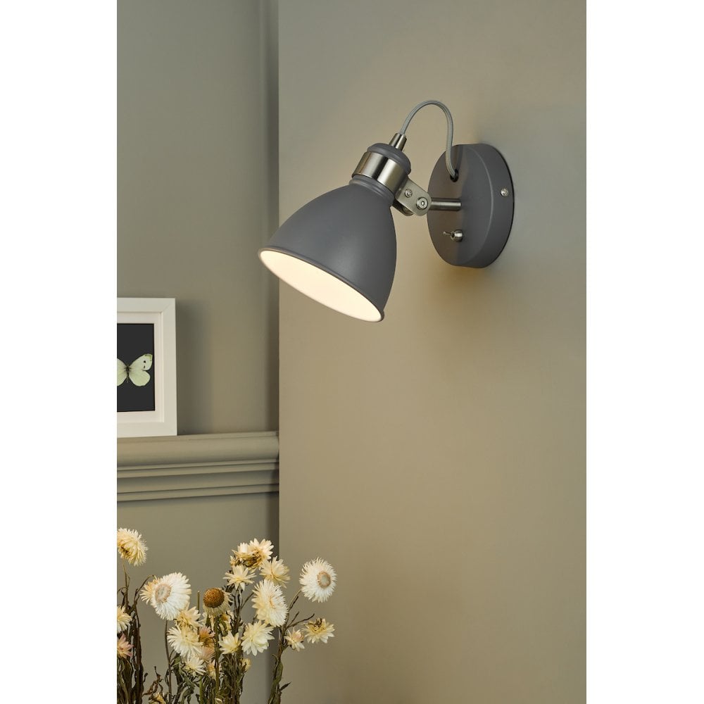FRE0737 Frederick Single Wall Light Dark Grey Satin Chrome (S)