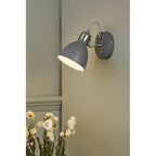 FRE0737 Frederick Single Wall Light Dark Grey Satin Chrome (S)