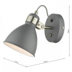 FRE0737 Frederick Single Wall Light Dark Grey Satin Chrome (S)