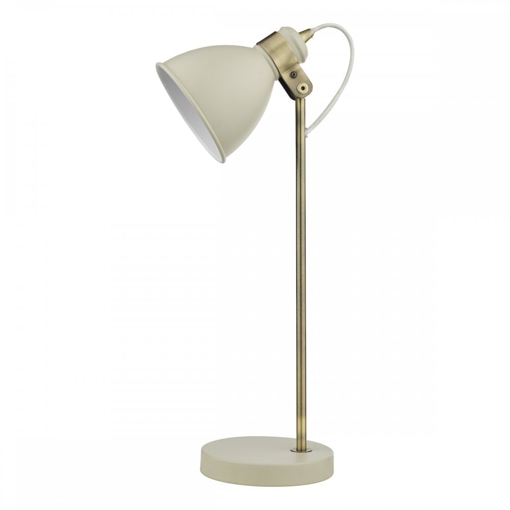 FRE4233 Frederick Task Table Lamp Cream Antique Brass