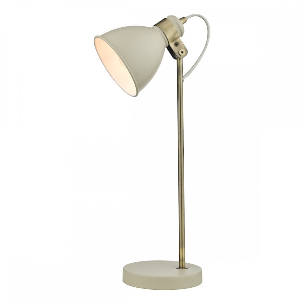 FRE4233 Frederick Task Table Lamp Cream Antique Brass