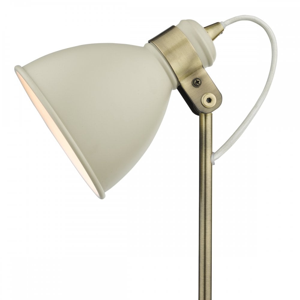 FRE4233 Frederick Task Table Lamp Cream Antique Brass