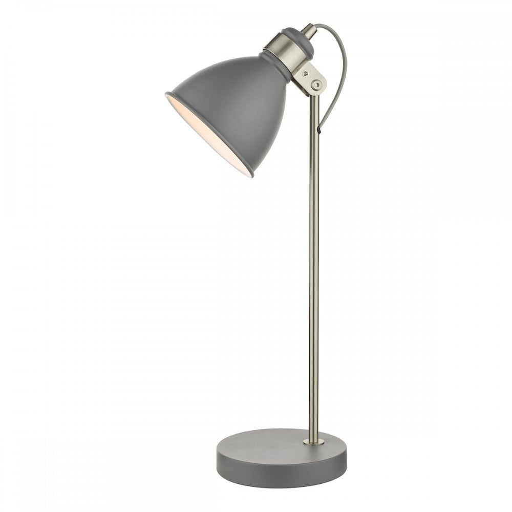 FRE4237 Frederick Task Table Lamp Dark Grey Satin Chrome
