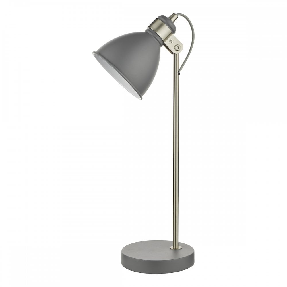 FRE4237 Frederick Task Table Lamp Dark Grey Satin Chrome