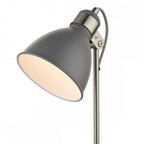 FRE4237 Frederick Task Table Lamp Dark Grey Satin Chrome