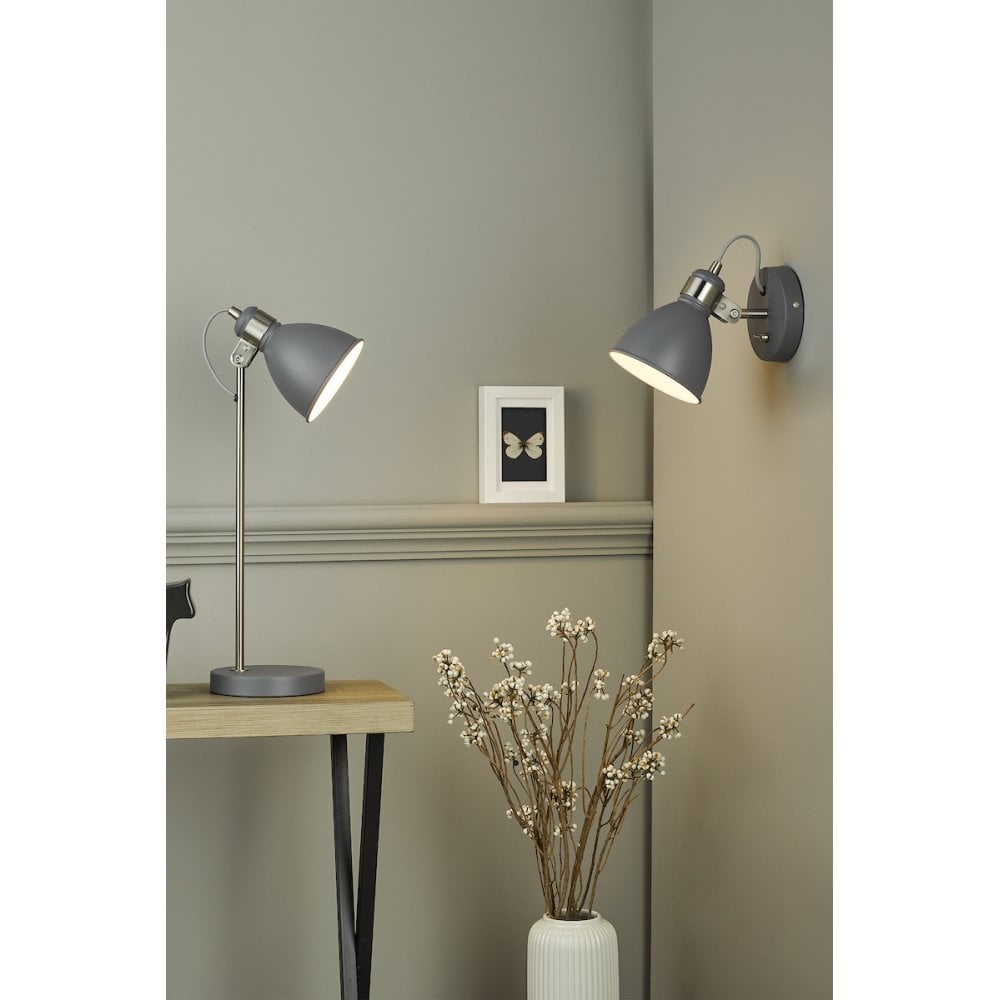 FRE4237 Frederick Task Table Lamp Dark Grey Satin Chrome