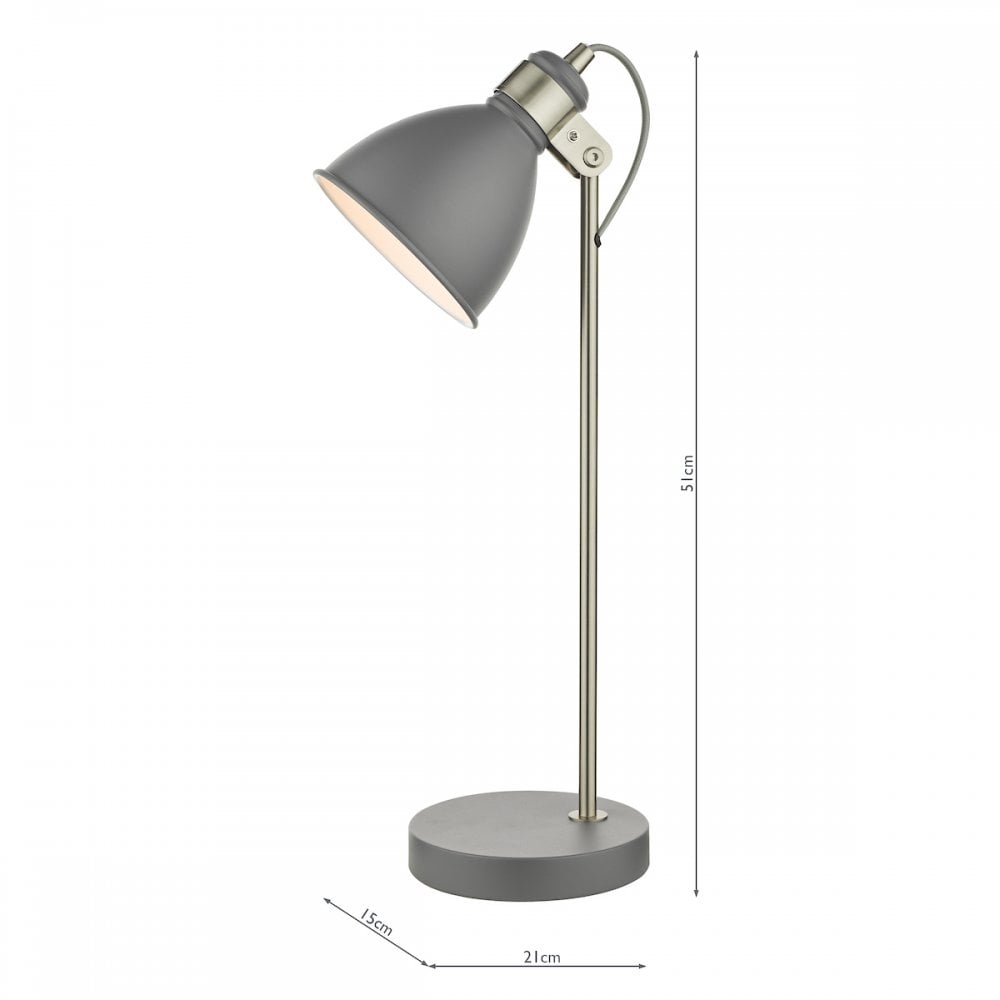 FRE4237 Frederick Task Table Lamp Dark Grey Satin Chrome