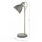FRE4237 Frederick Task Table Lamp Dark Grey Satin Chrome