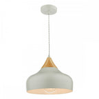 GAU0139 Gaucho 1 Light Single Pendant Grey And Wood