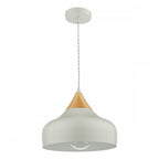 GAU0139 Gaucho 1 Light Single Pendant Grey And Wood
