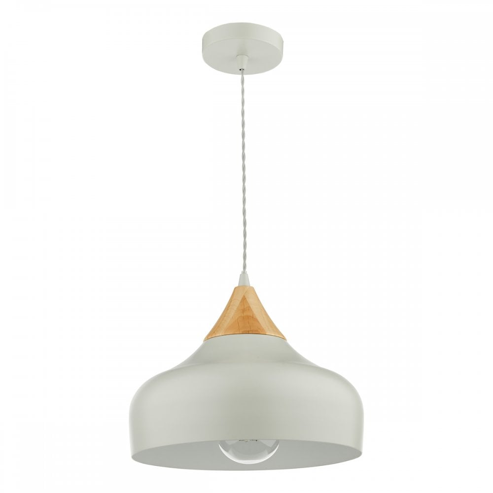 GAU0139 Gaucho 1 Light Single Pendant Grey And Wood