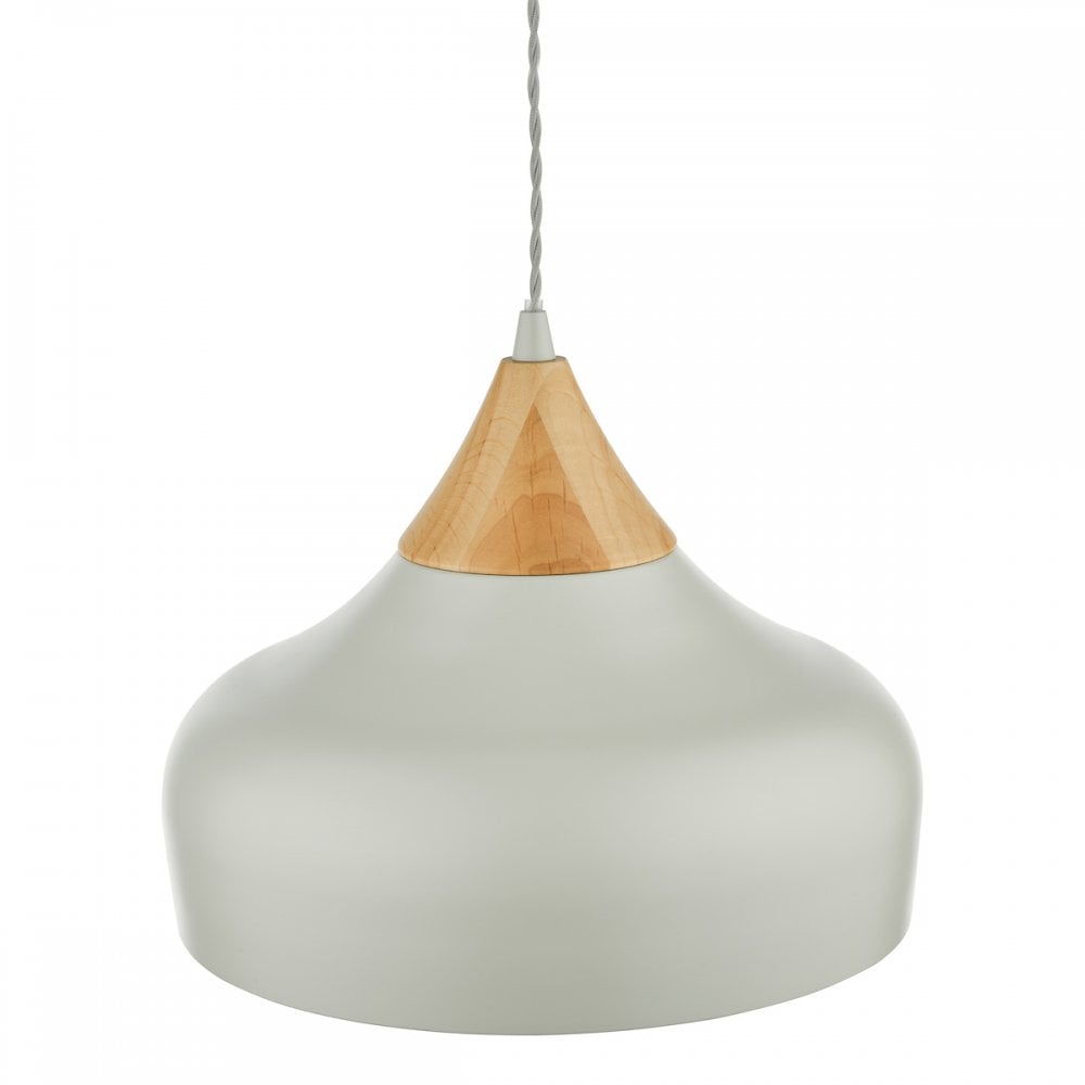 GAU0139 Gaucho 1 Light Single Pendant Grey And Wood