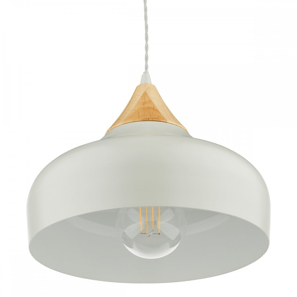 GAU0139 Gaucho 1 Light Single Pendant Grey And Wood