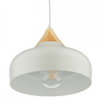 GAU0139 Gaucho 1 Light Single Pendant Grey And Wood