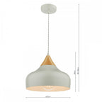 GAU0139 Gaucho 1 Light Single Pendant Grey And Wood