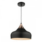 GAU0164 Gaucho 1 Light Single Pendant Black And Copper