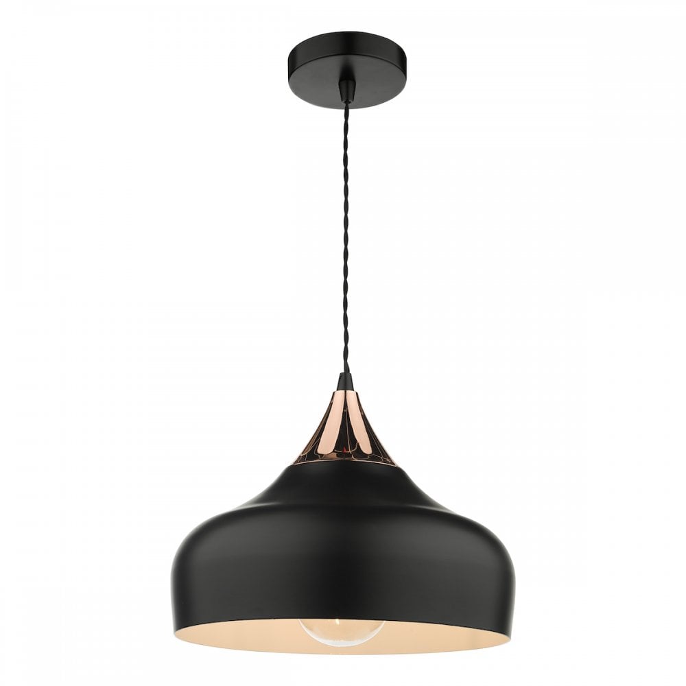 GAU0164 Gaucho 1 Light Single Pendant Black And Copper