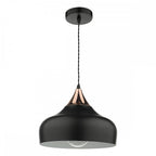 GAU0164 Gaucho 1 Light Single Pendant Black And Copper
