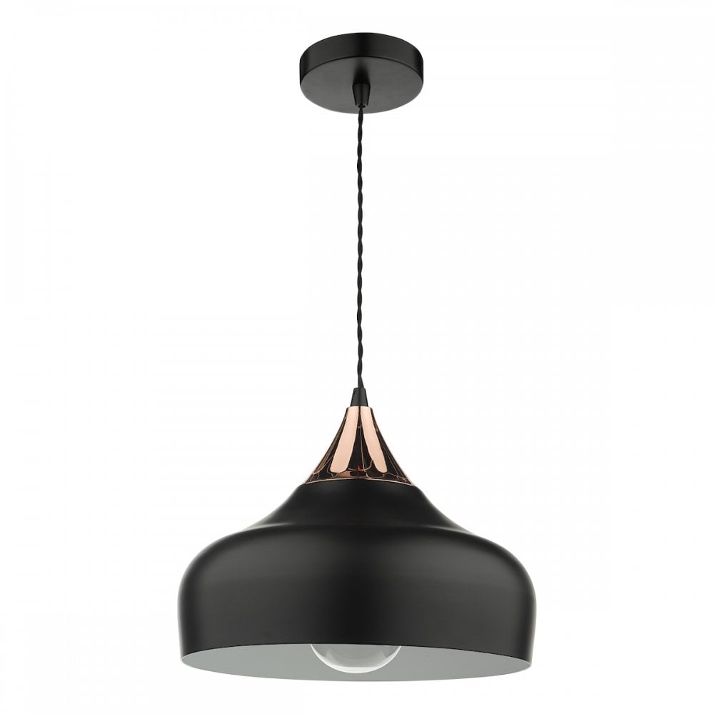 GAU0164 Gaucho 1 Light Single Pendant Black And Copper