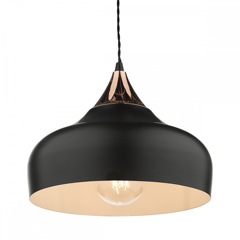 GAU0164 Gaucho 1 Light Single Pendant Black And Copper