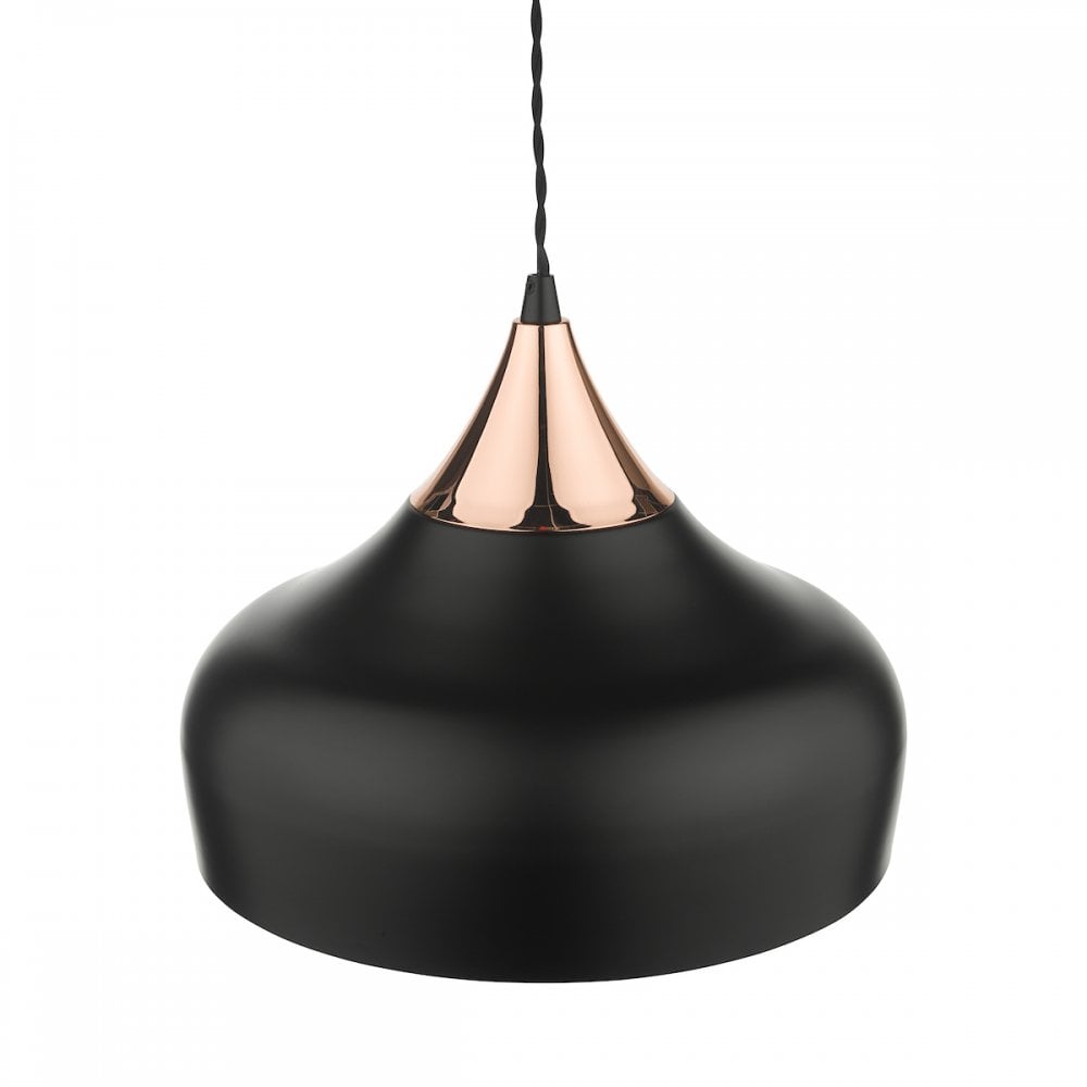 GAU0164 Gaucho 1 Light Single Pendant Black And Copper