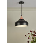 GAU0164 Gaucho 1 Light Single Pendant Black And Copper