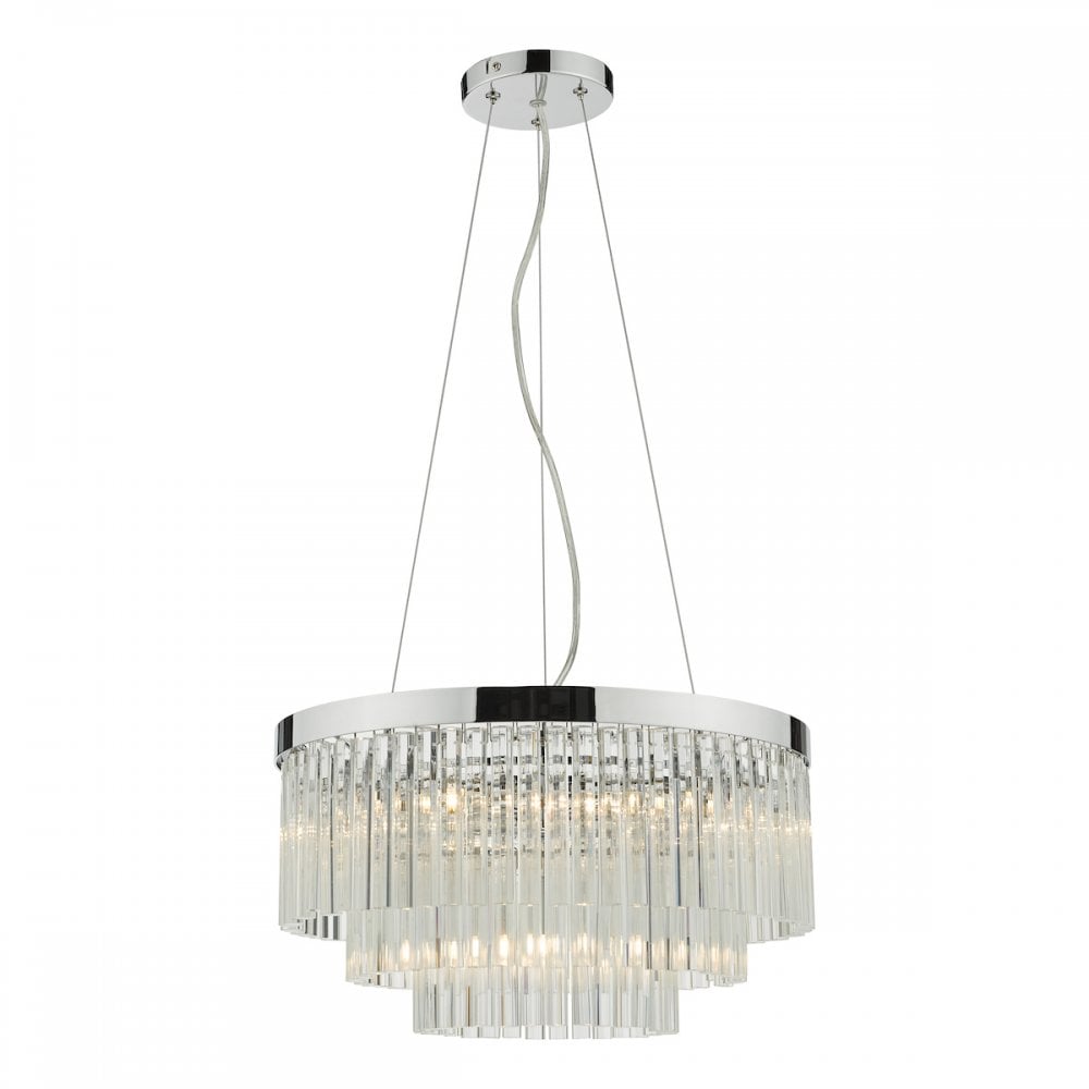 GIO0508 Giovana 5 Light Pendant Polished Chrome Clear Glass