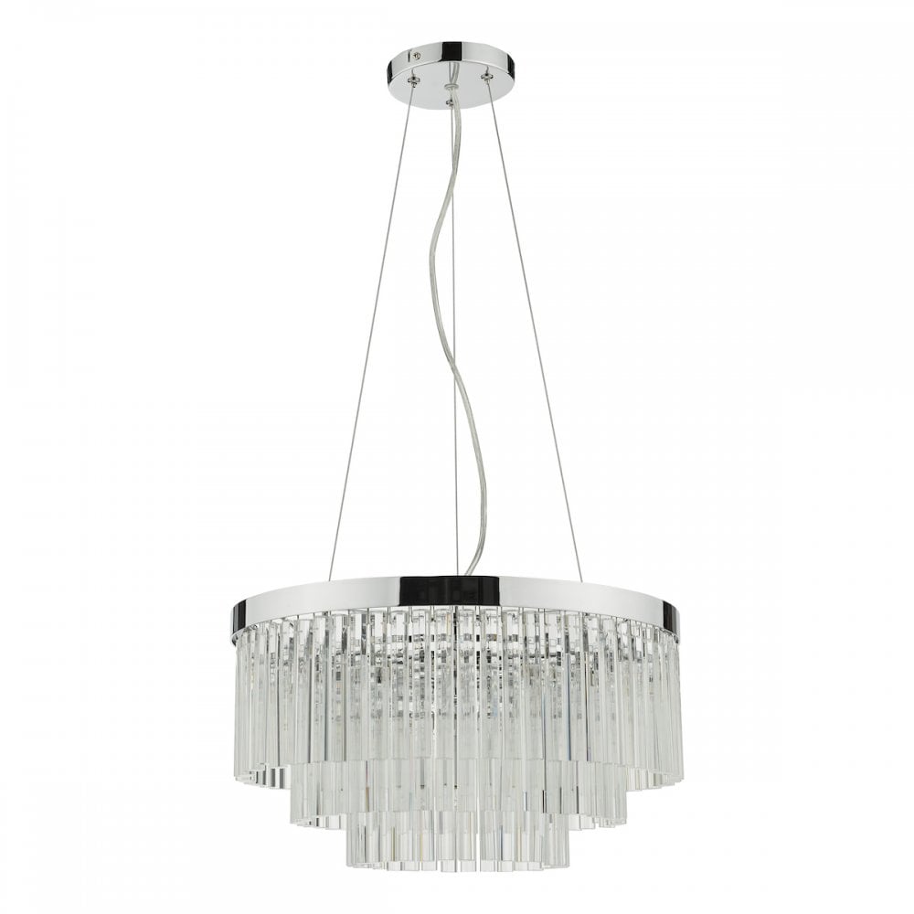 GIO0508 Giovana 5 Light Pendant Polished Chrome Clear Glass