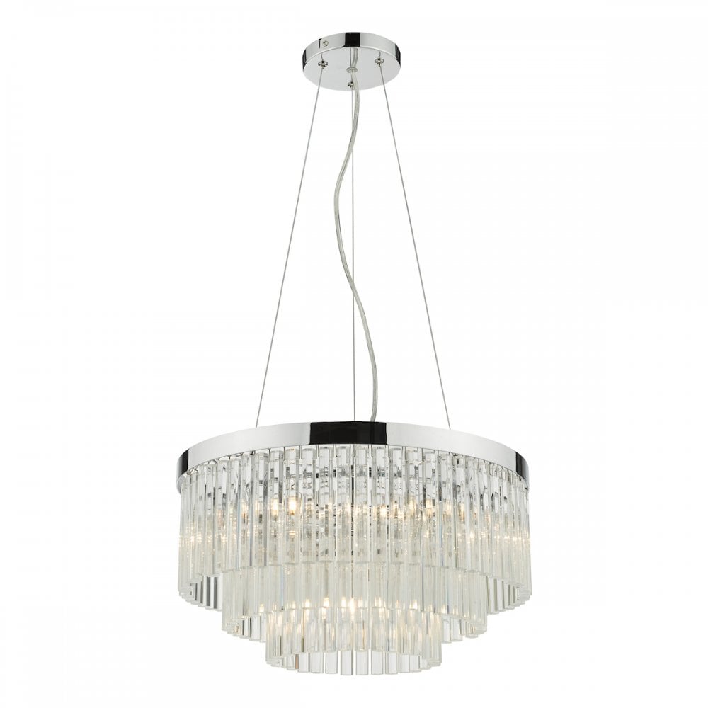 GIO0508 Giovana 5 Light Pendant Polished Chrome Clear Glass