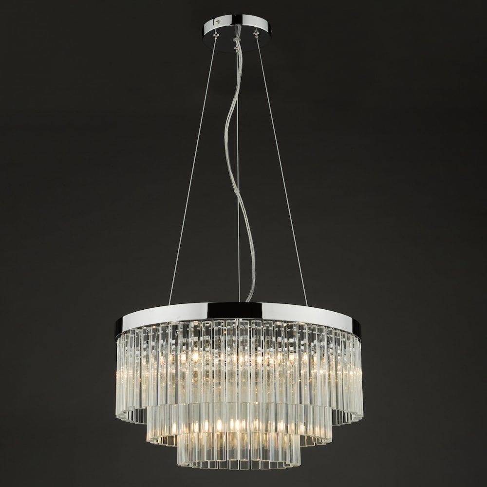 GIO0508 Giovana 5 Light Pendant Polished Chrome Clear Glass