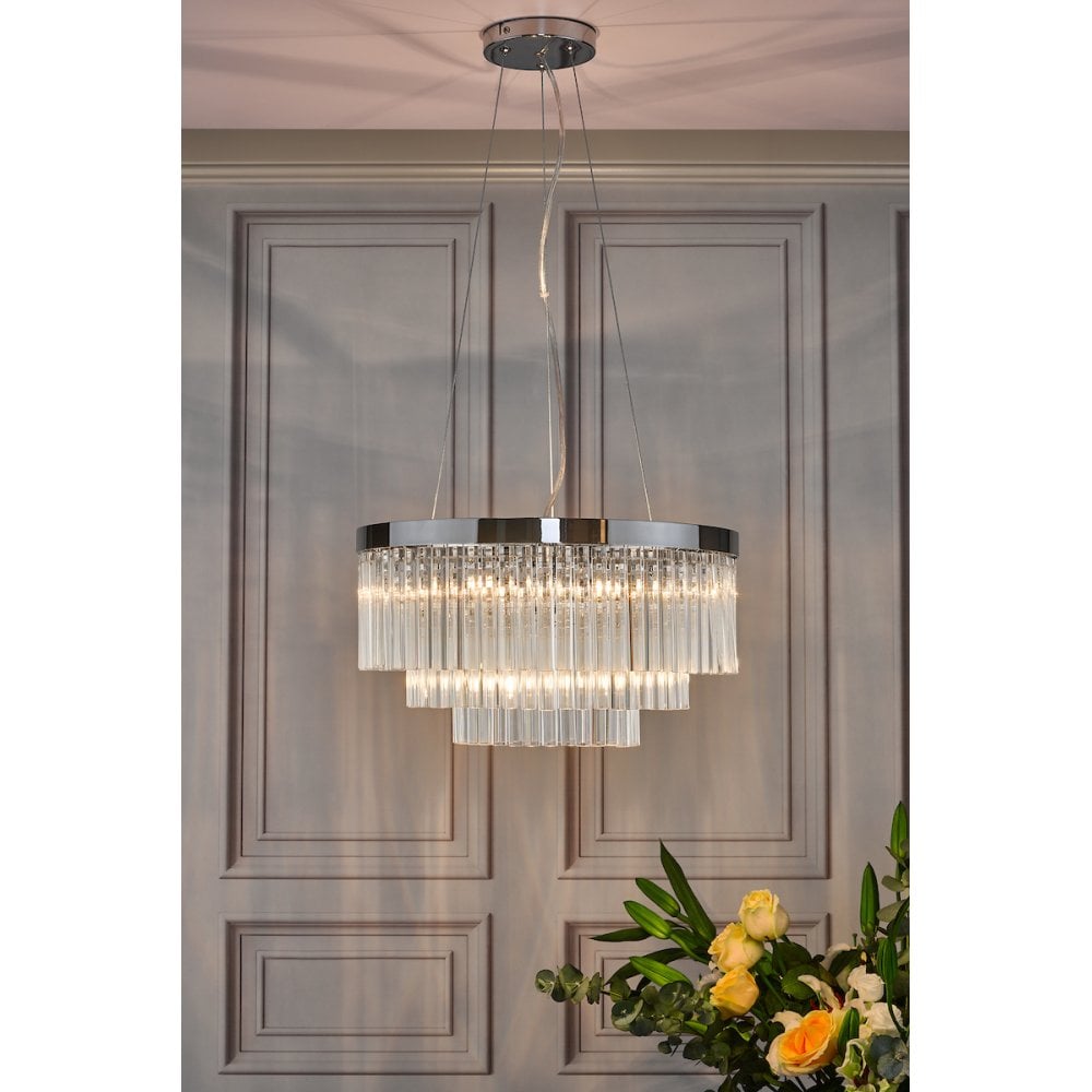 GIO0508 Giovana 5 Light Pendant Polished Chrome Clear Glass