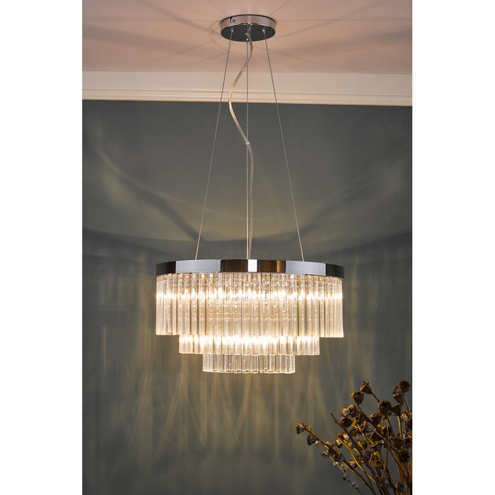 GIO0508 Giovana 5 Light Pendant Polished Chrome Clear Glass